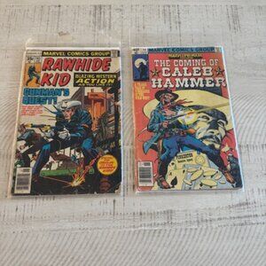 Vintage 1977 (c) Marvel Comics Group Kid & Caleb Hammer (lot of 2) Bronze Age